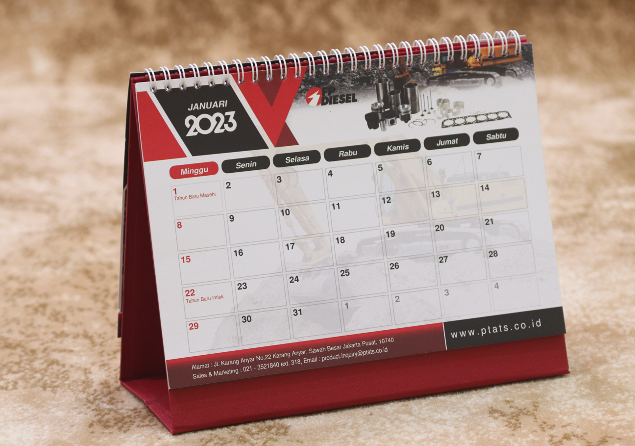 Cetak kalender meja custom terbaik di Jakarta 2